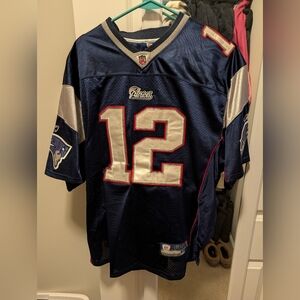Reebok Patriots Tom Brady Navy Blue Football Jersey